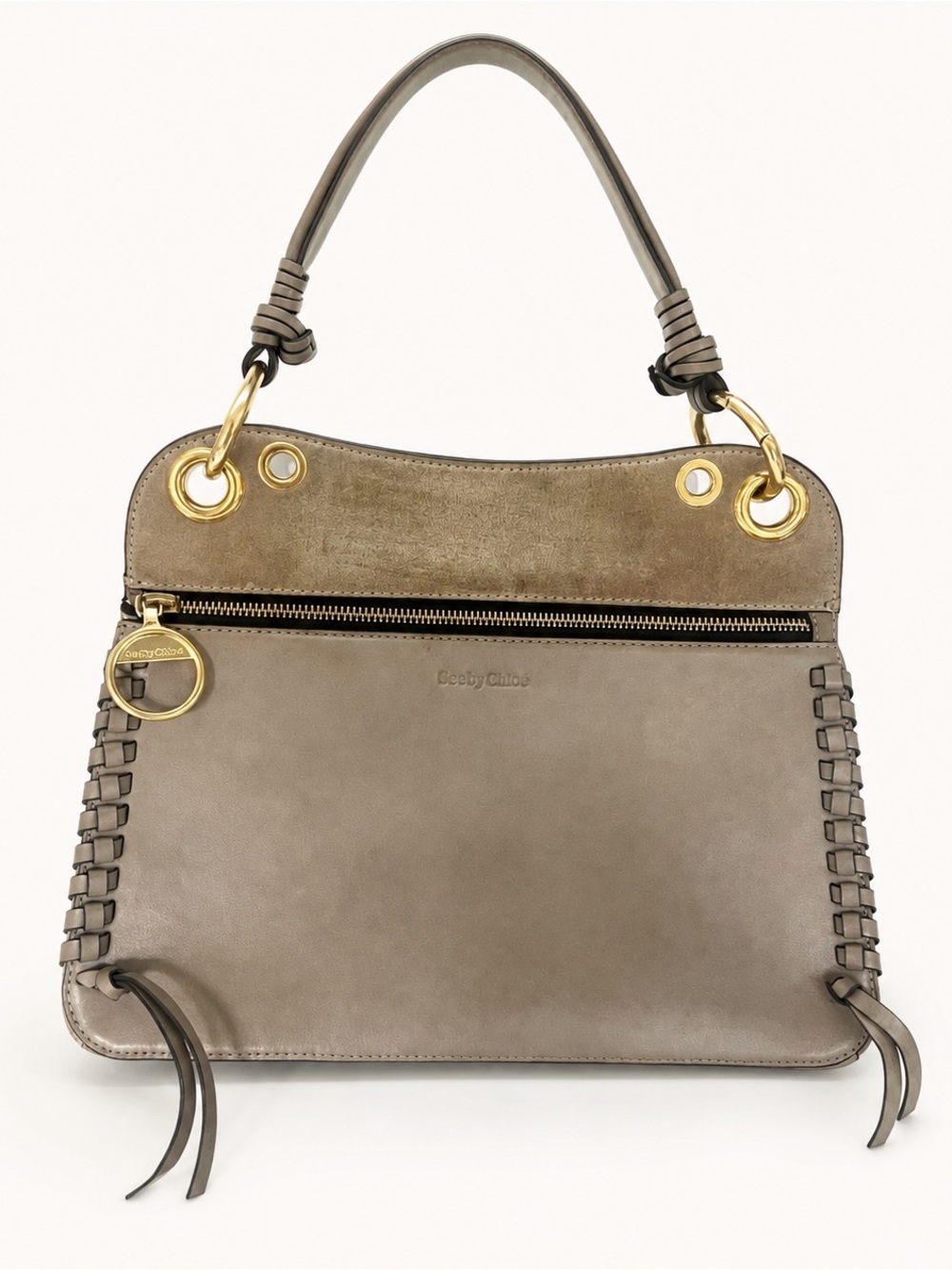 See By Chloe Taupe Shoulder Bag with Gold Hardware